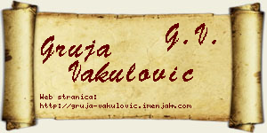 Gruja Vakulović vizit kartica
